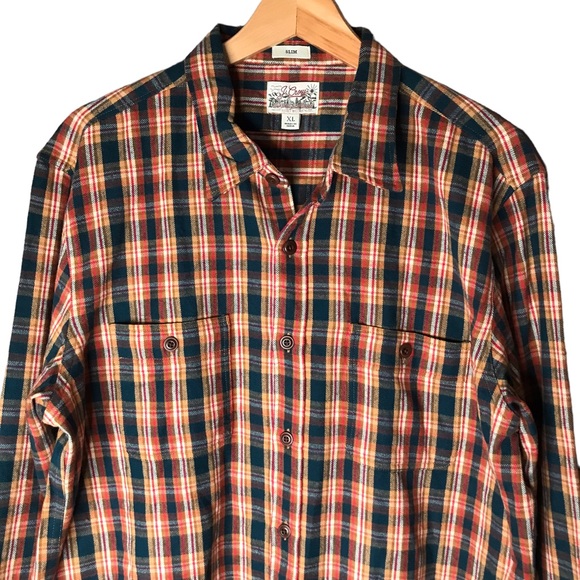 J. Crew Cotton Plaid Flannel Long Sleeve Button Up Shirt Midweight Men’s XL - Picture 2 of 11